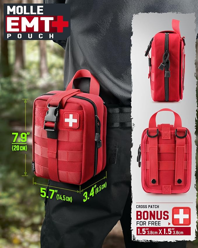 LIVANS 1000D First Aid Bag Empty Medical Ifak Pouch Molle EMT Pouches Rip-Away Tactical Military Trauma Emergency Medic Bag