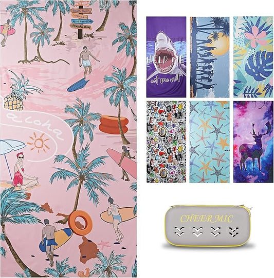 Microfiber Beach Towels: Quick Dry, Sand Free, Compact,Absorbent & Perfect for Travel - Oversized, Lightweight & Quick Drying for Adults (Pink, 1)