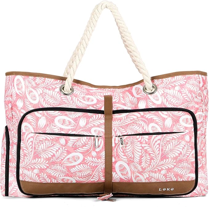 Beach Bag for Women - 35L Large Tote Bag, Waterproof & Sandproof, Zippered Carry On Bag for Pool, Beach & Travel