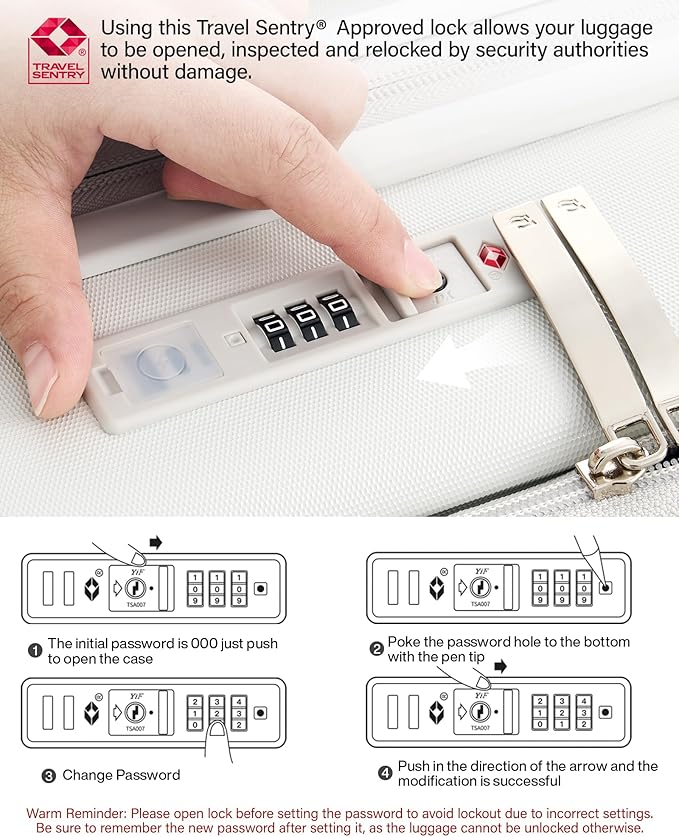 Hanke 20 Inch Expandable Carry On Luggage Airline Approved Top Opening Travel Luggage Rolling Suitcase with Cup Holder Hard Shell Suitcases with Wheels (Smoke White)