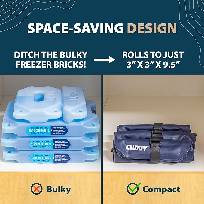 Cuddy Reusable Ice Packs for Coolers - 3 Pack - Premium Long Lasting Freezer Packs for Ice Chest & Camping
