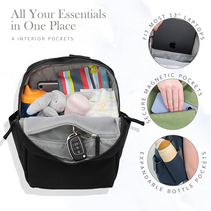 RED ROVR Mini Roo Lightweight Backpack | 6 pockets for everyday essentials (Truffle)