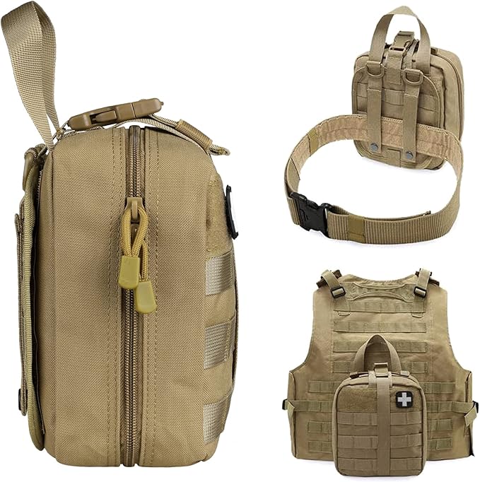 LIVANS 1000D First Aid Bag Empty Medical Ifak Pouch Molle EMT Pouches Rip-Away Tactical Military Trauma Emergency Medic Bag