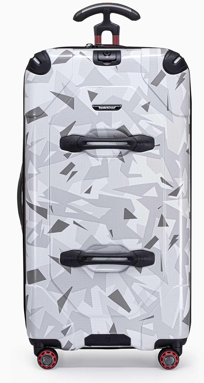 Traveler's Choice Maxporter II Polycarbonate Hardside Trunk with Spinner Wheels, White Camo, 30-Inch Trunk