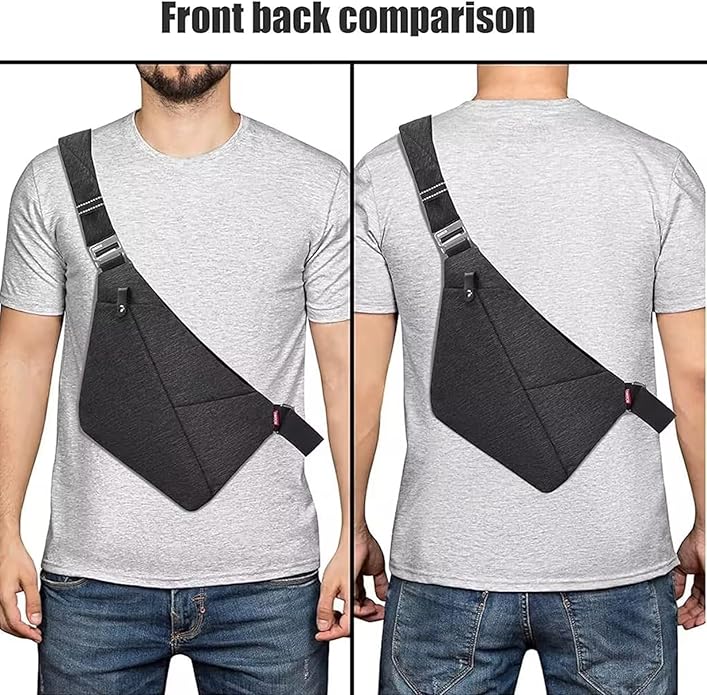 Crossbody Sling Bag, Water-Resistant Anti Theft Chest Pack, Minimalist Commuter Daypack for Travel Hiking Work