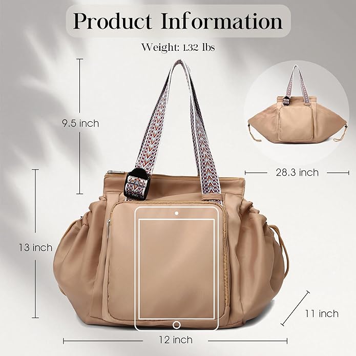 Everyday Bag Tote for Women, Spacious Diaper Bag with 16 Pockets, Durable Travel Bag, Sleek Work Shoulder Bag | 16 Pockets Org, Lay-Flat Design, 3-in-1 Versatility, Work & Travel Tote, Water-Resistant, Lightweight