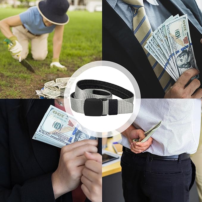 Money Waist Belt, Hidden Travel Pouch, Security Wallet with Blocking, Adjustable Strap for Documents Currency Tickets, Travel Gear, Anti Theft Belt for International Trips