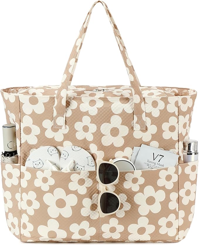 LEDAOU Beach Bag Waterproof Sandproof Women Beach Tote Pool Bag with Zipper for Swim Gym Grocery Travel with Wet Pocket | Sandproof, with Zipper, for Gym, Grocery, Travel, with Wet Pocket