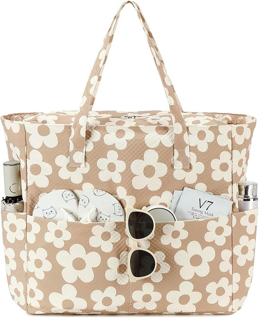 LEDAOU Beach Bag Waterproof Sandproof Women Beach Tote Pool Bag with Zipper for Swim Gym Grocery Travel with Wet Pocket | Sandproof, with Zipper, for Gym, Grocery, Travel, with Wet Pocket