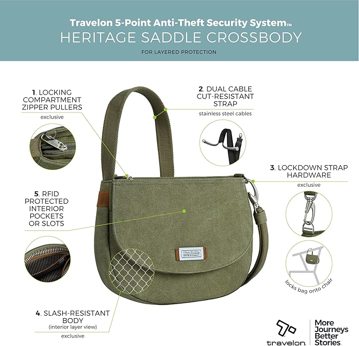 Travelon Anti-Theft Heritage Saddle Crossbody | Anti-Theft