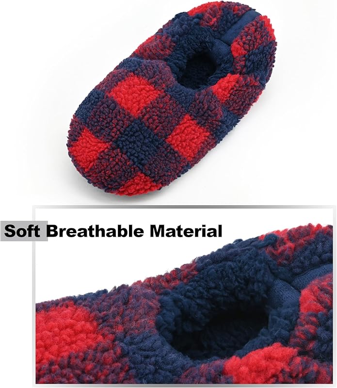 Keyela Mens Slipper Socks With Non Skid Bottoms, Warm Slipper Socks With Grippers For Men, Fuzzy House Slippers