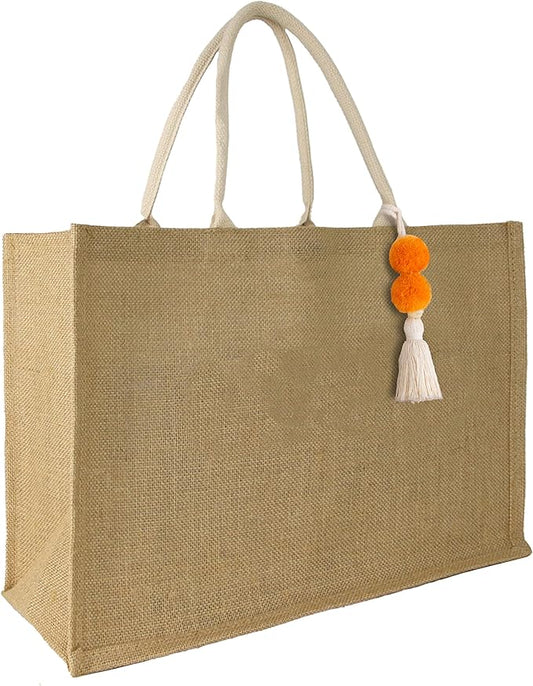 Hibala Woven Large Beach Bag Straw Beach Tote Handmade Weaving Shoulder Tassel Bag Handbag