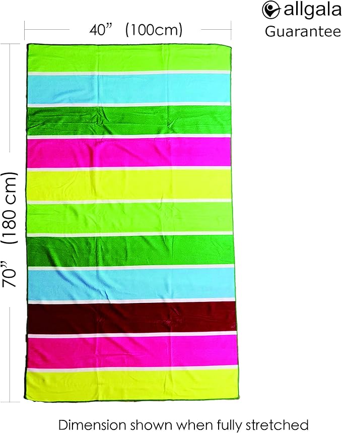 allgala Microfiber Beach Towel | Packable Beach Towel for Family | Quick Dry, Lightweight, Super Absorbent | Perfect for Beach, Pool, and Camping | Oversize 40"x70" - Rainbow