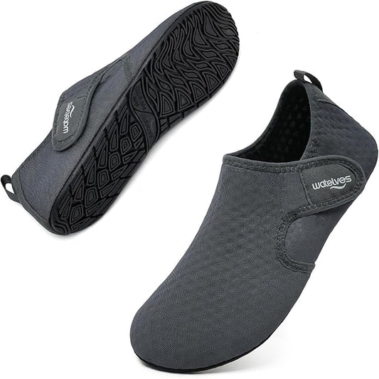 WateLves Water Shoes for Women Men Swim Beach Aqua Socks Quick Dry Barefoot House Slippers Travel Shoes with Adjustable Magic Tape for Pool Diving Boating Yoga Surf