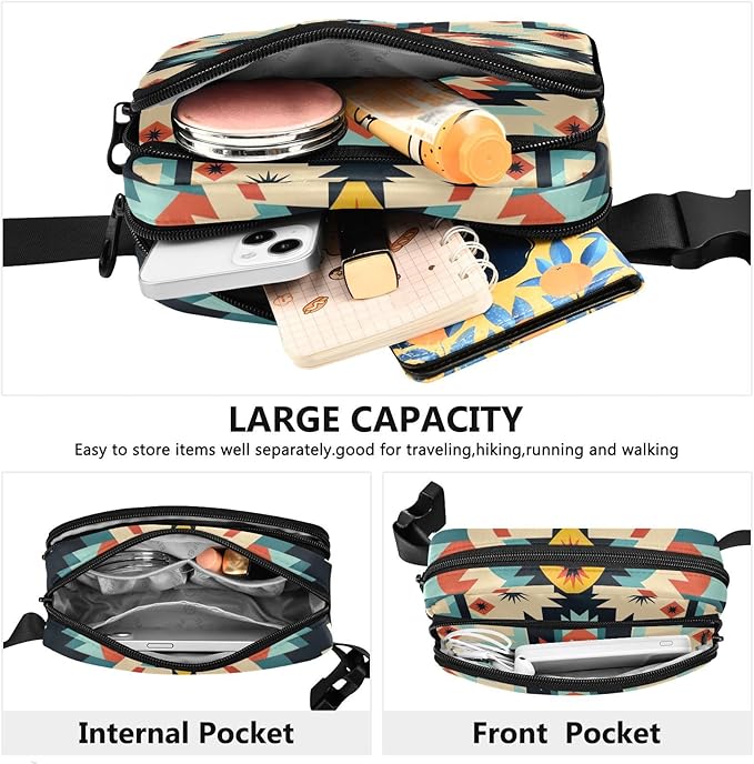 American Indian Ethnic Pattern Fanny Pack for Women Men Water Resistant Fashion Waist Packs with Adjustable Strap Belt Bag for Travel Workout Jogging Hiking 21219820
