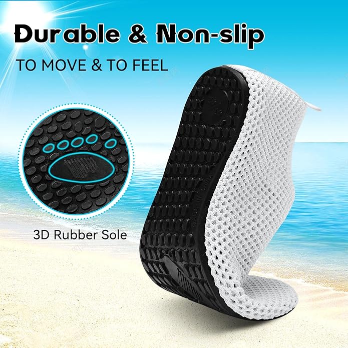 Scurtain Barefoot Water Shoes for Women Men Beach Swim Aqua Socks Summer Quick-Dry Sandals Slippers