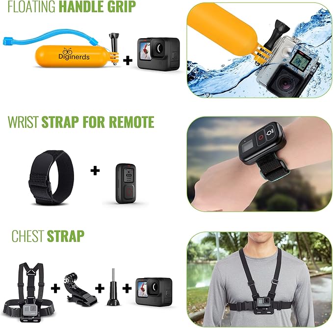 50-in-1 Action Camera Accessories Kit - Compatible with GoPro Hero 13 to 7, Max, Fusion, Insta360, DJI Osmo, AKASO & More