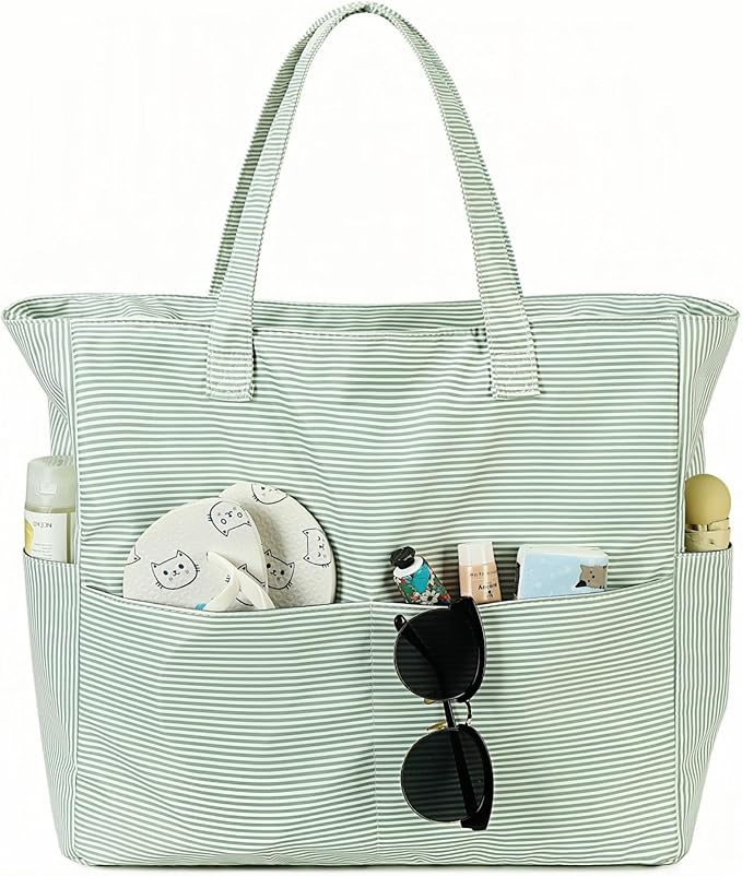 Bluboon Beach Bags for Women, Large Waterproof Tote Bag With Wet Compartment for Pool Weekender Travel Gym