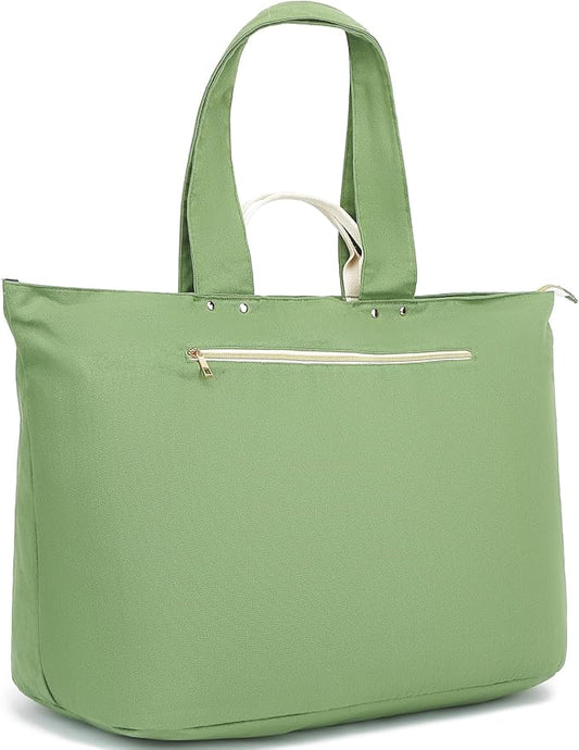 Large Canvas Beach Bag for Women, Beach Bags Waterproof Sandproof with Zipper & Wet Bag Cruise Essentials