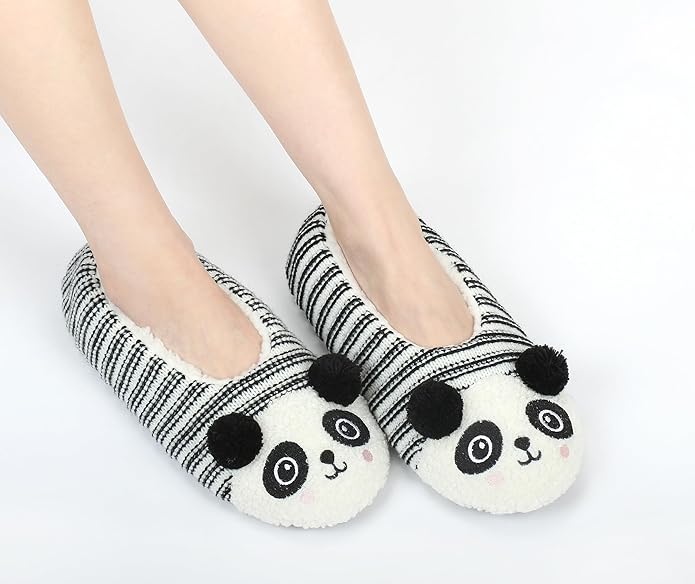 DICUIRD Womens Cute Animal Soft Sole Slipper Socks with Grippers-Fuzzy House Slippers