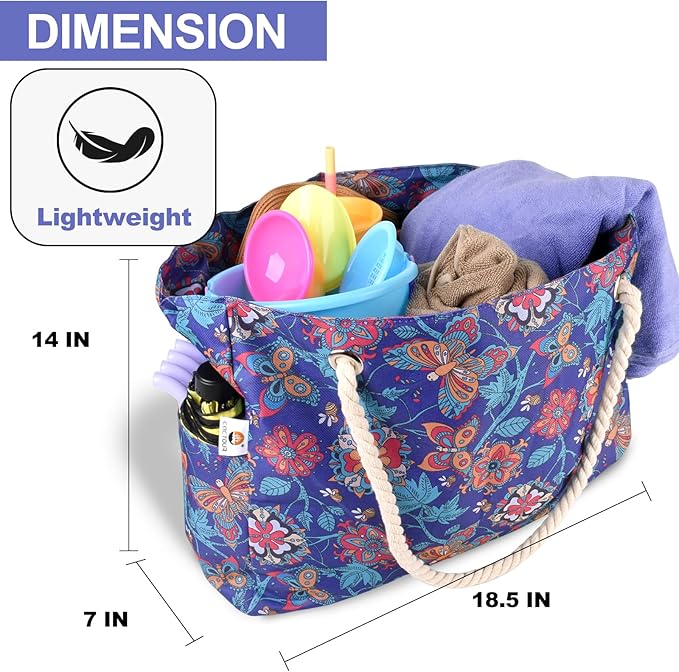 CaCTOUR Large Beach Bag Women,Beach Bags Waterproof Sandproof with Zipper Wet Pocket,Beach Tote Pool Bag for Swim Gym Travel