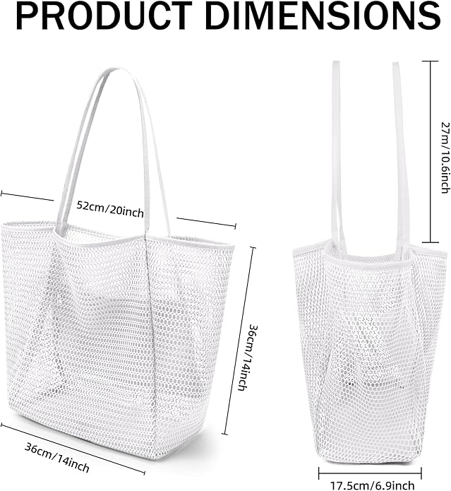VOROLO Mesh Tote Beach Bag,Women Fairycore Hobo Bag,Shoulder Bag,Soft Summer Casual Crochet Bags