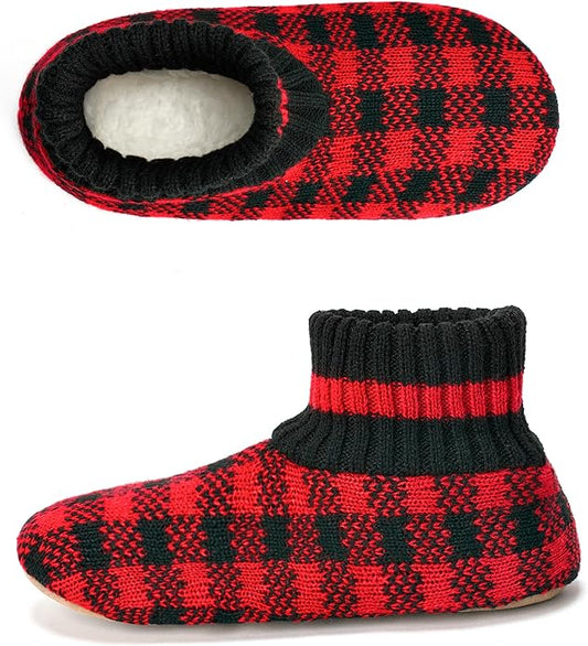 Cozylook Men's Slipper Socks with Grips, Fuzzy Indoor Slippers for Men, Soft Warm Winter Socks with Non-slip Soles