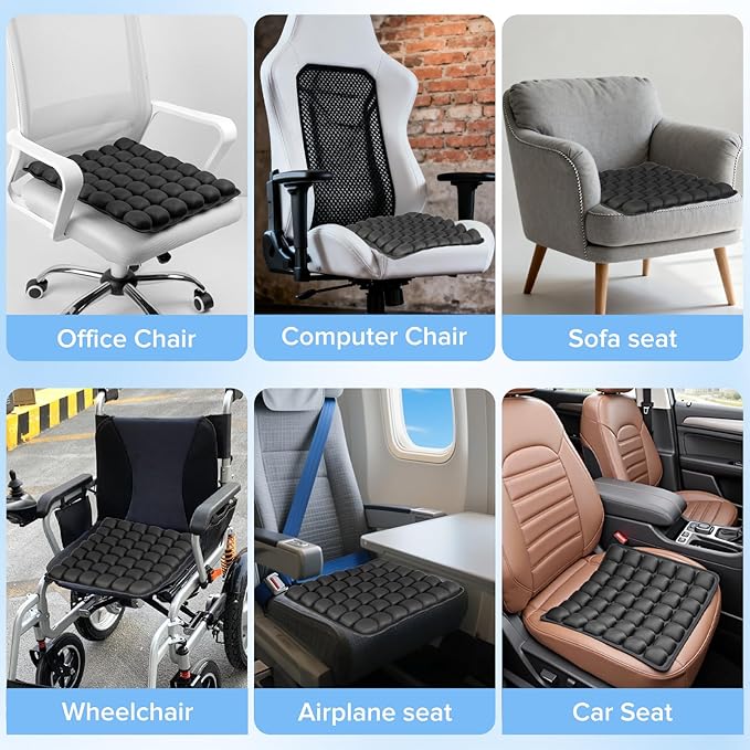 Starlo Sondour Travel Seat Cushion, Airplane Cushion Long Flight, Airplane Gadgets Inflatable Seat Cushions, Portable Airline Cushion with Air Pump, Wheelcha
