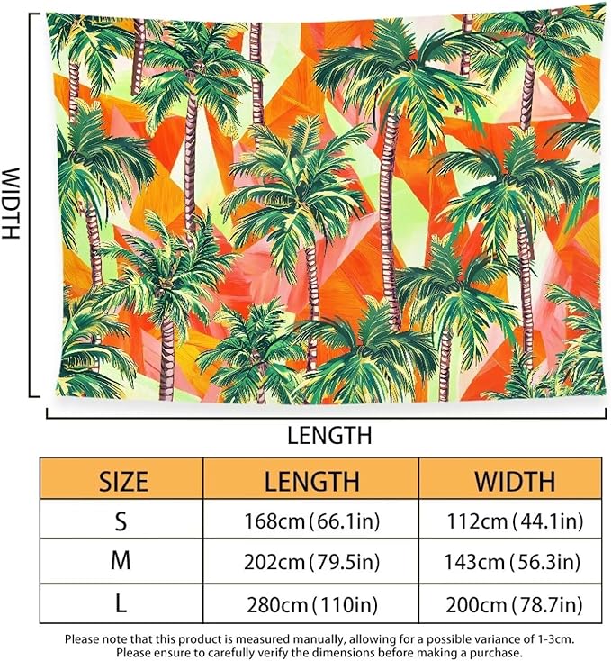 Hawaiian Coconut Tree Print Woven Lightweight Beach Towel Sand Free Quick Dry Towels for Camping Beach Swimming Pool Travel Accessories Large Easy Pack Travel Things for Women Men M