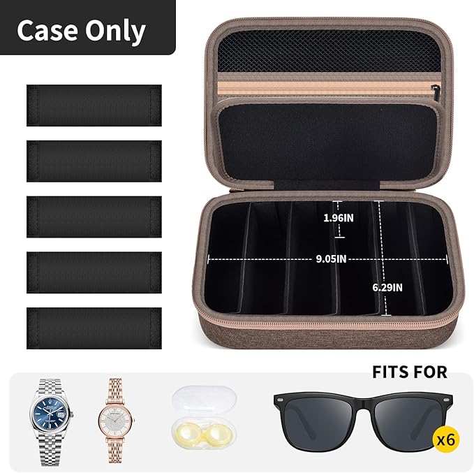 Travel Sunglass Organizer Case for Quay Polarized Sunglasses Men Women, Trendy Glasses Storage Box (Bag Only)