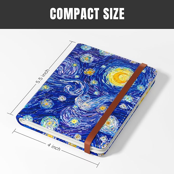 Rimilak Passport Holder, RFID Blocking Passport Cover Wallet Travel Essentials, Leather Travel Air Ticket Documents Organizer Protector for Women and Men, Starry Sky