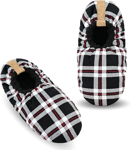 Keyela Mens Slipper Socks With Non Skid Bottoms, Warm Slipper Socks With Grippers For Men, Fuzzy House Slippers