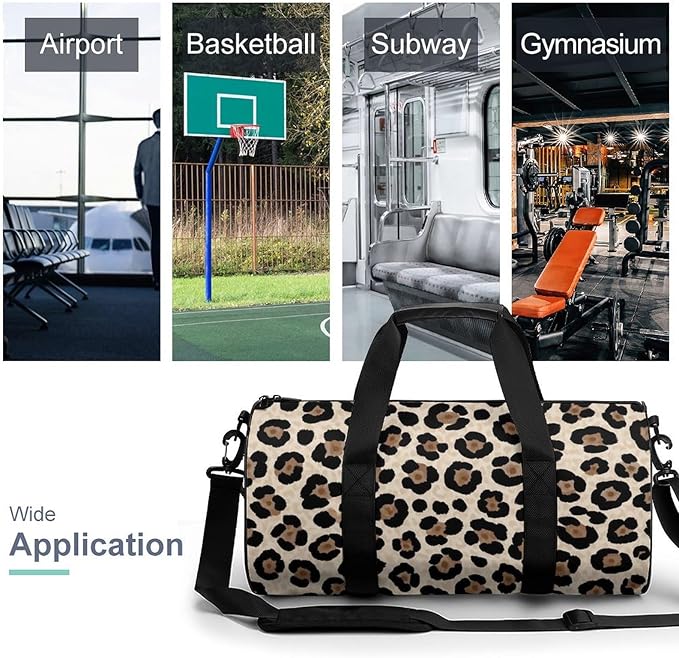 Overnight Weekender Travel Bag Cheetah Leopard Print Gym Sports Travel Workout Bag Basketball Football Weekender Bags