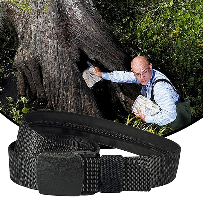 Money Waist Belt, Hidden Travel Pouch, Security Wallet with Blocking, Adjustable Strap for Documents Currency Tickets, Travel Gear, Anti Theft Belt for International Trips