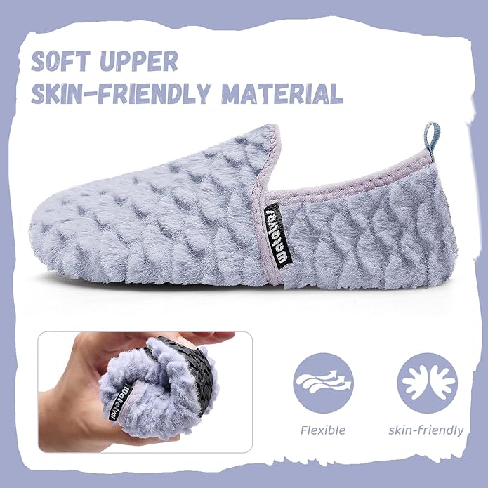 WateLves Kids Toddler Slippers Girls Boys Slip on House Shoes Lightweight Anti Slip Sock Slippers Winter Indoor Outdoor Walking Shoes
