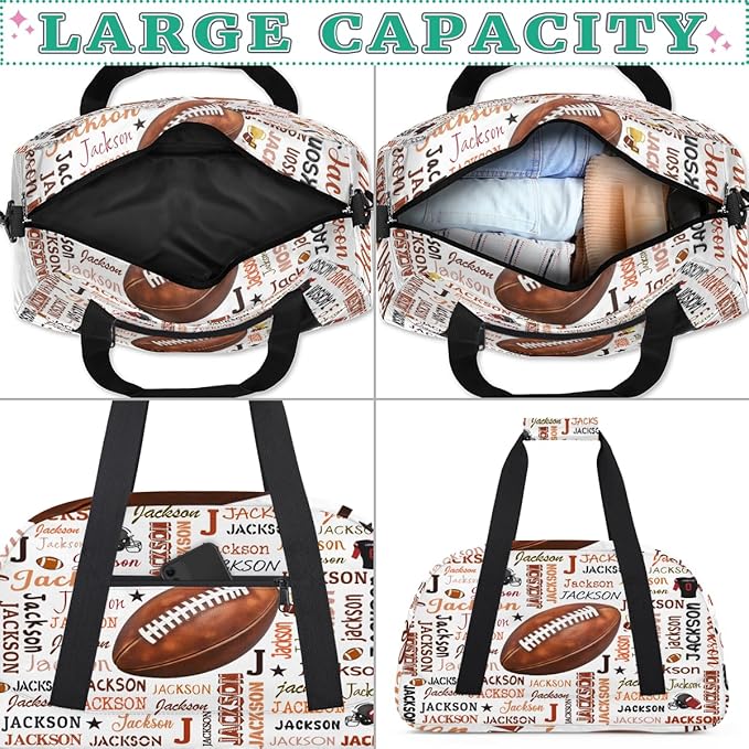 Custom Name Sports Bag for Kids Boys, Personalized Gym Duffel Fitness Travel Weekender Tote Carry-On Training Perform Bag,