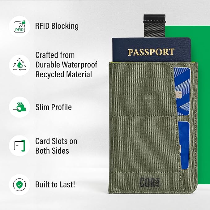 Passport Wallet, RFID Blocking, Waterproof (Turquoise)