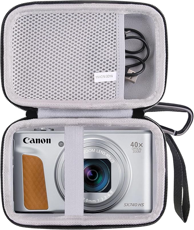 Hard EVA Carrying Storage Case Compatible with Canon PowerShot SX740 HS/SX730/SX720/SX620/G7X Digital Camera, Point and Shoot Vlogging Camera Protective Travel storage box (grey)