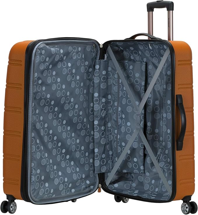 Rockland Melbourne Hardside Expandable Spinner Wheel Luggage, Orange, 3-Piece Set (20/24/28)