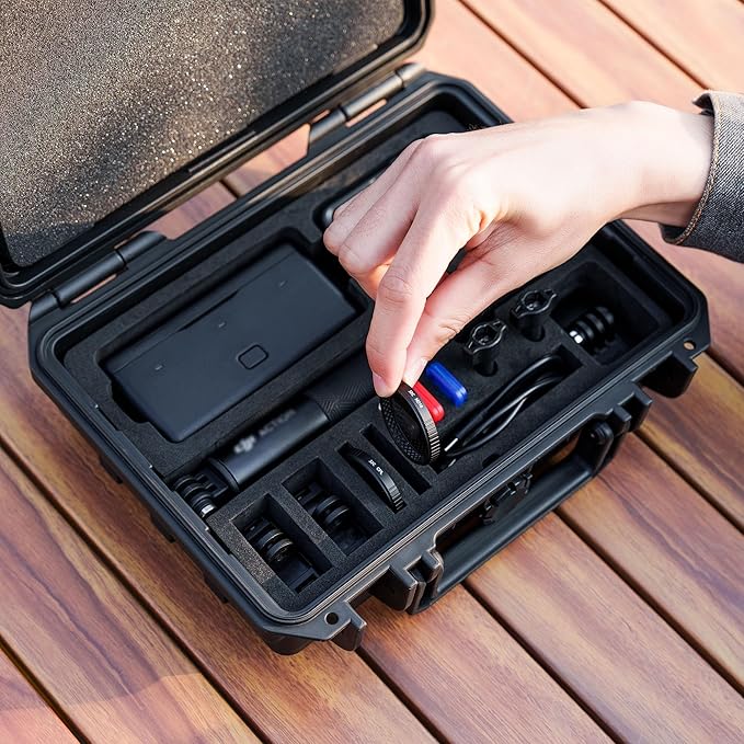 KIWIFOTOS Hard Case for DJI Osmo Action 6 5 Pro/Action 4 3 Adventure Combo Accessories Travel Waterproof Shell Bag Outdoor Travel Carrying Case