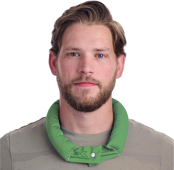 KOOLGATOR Evaporative Cooling Neck Wrap – Reusable Neck Cooler with Long Lasting Relief During Hot Weather Activities, Sports, & Outdoor Work, Lime Green, 1 Pack