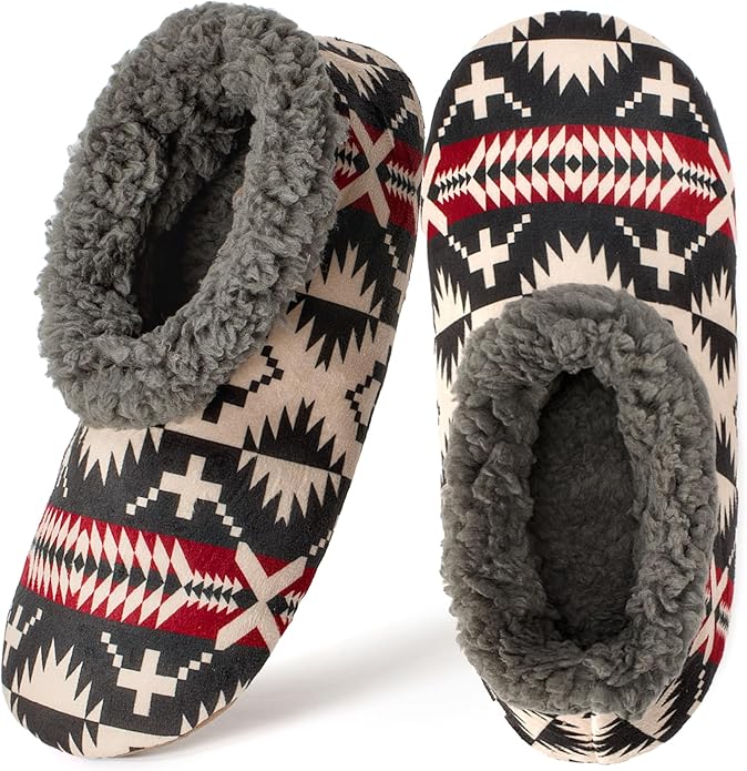 Cozylook Fuzzy Slippers for Women Indoor, Warm Bedroom Slip On Shoes, Winter Fluffy House Socks with Grippers, Cozy Christmas Gifts Unique