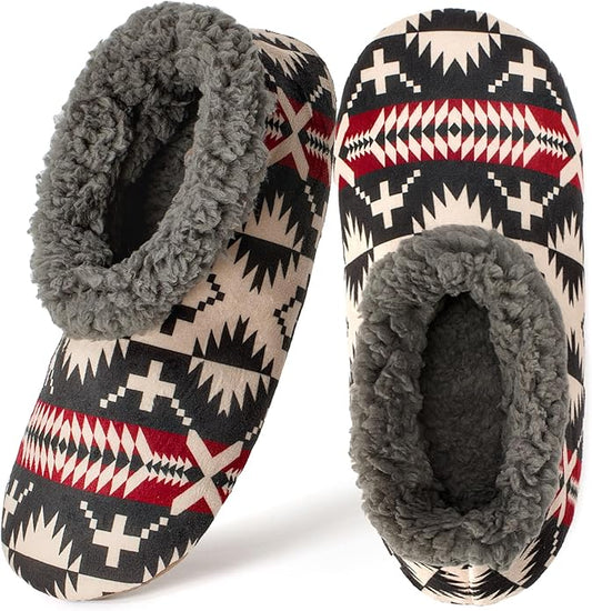 Cozylook Fuzzy Slippers for Women Indoor, Warm Bedroom Slip On Shoes, Winter Fluffy House Socks with Grippers, Cozy Christmas Gifts Unique