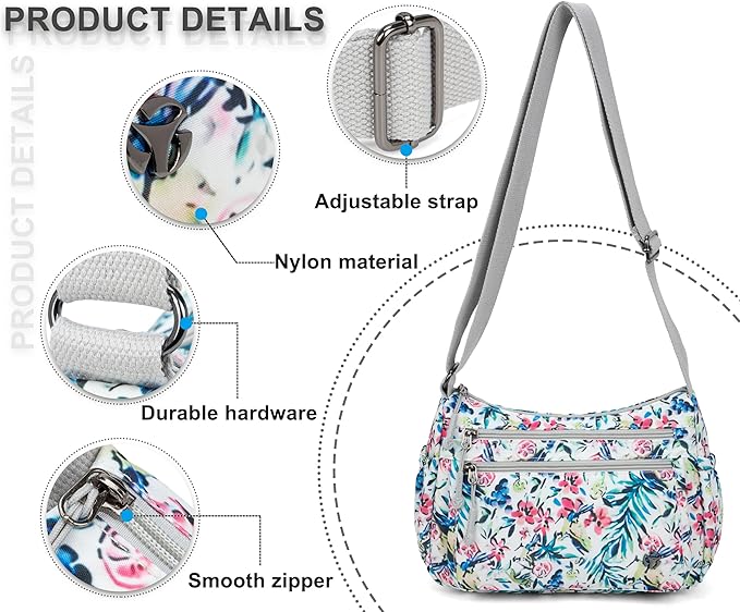 Casual Crossbody Bag with Anti Theft Pocket - Women Lightweight Water-Resistant Purse Bag