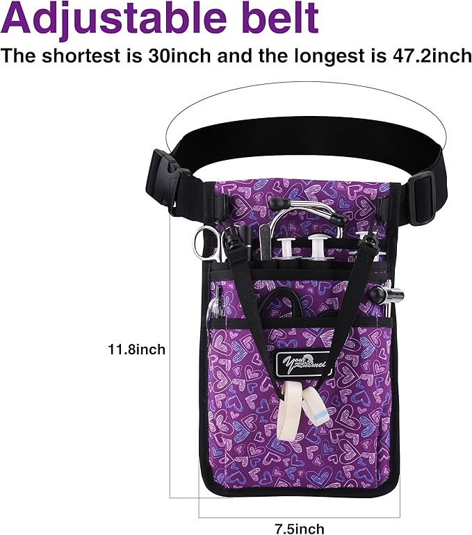Nurse fanny pack Nurse Fanny Pack for Work Kit Practical Waist Bag for Nurses Fanny Pack for Basics Nurse Utility Belt Organizer Bag (YR-HS-S-ZiXin)