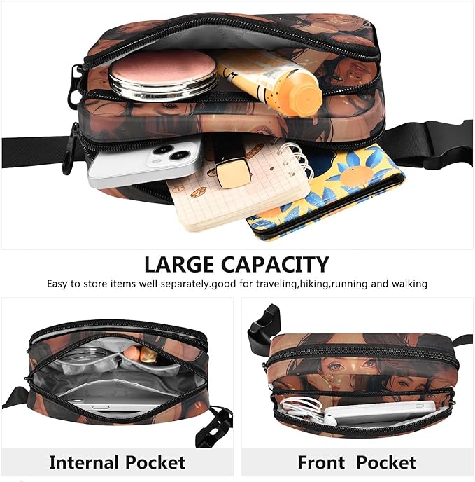 Group Of Women Fanny Pack for Women Men Water Resistant Fashion Waist Packs with Adjustable Strap Belt Bag for Travel Workout Jogging Hiking 21220579