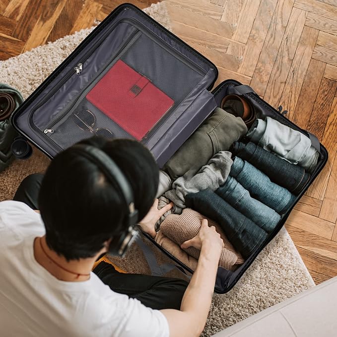 Carry On Luggage 22x14x9 Airline Approved, PC Lightweight luggage with Spinner Wheels, 20 Inch Hardside Carry-On luggage with TSA Lock Rolling suitcase for Travel