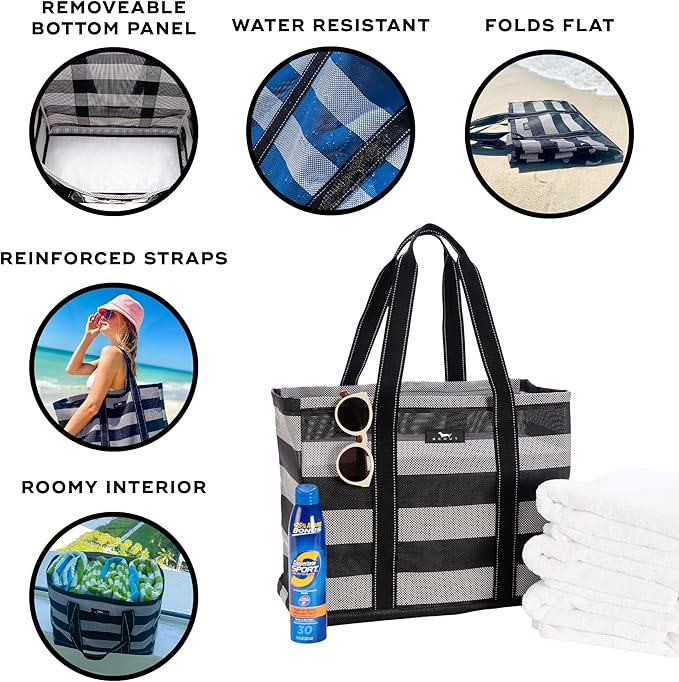 SCOUT Roadtripper - Large Beach Tote Bags For Women - Sandproof Breathable Woven Beach Bag, Pool Bag And Travel - Mom Bag