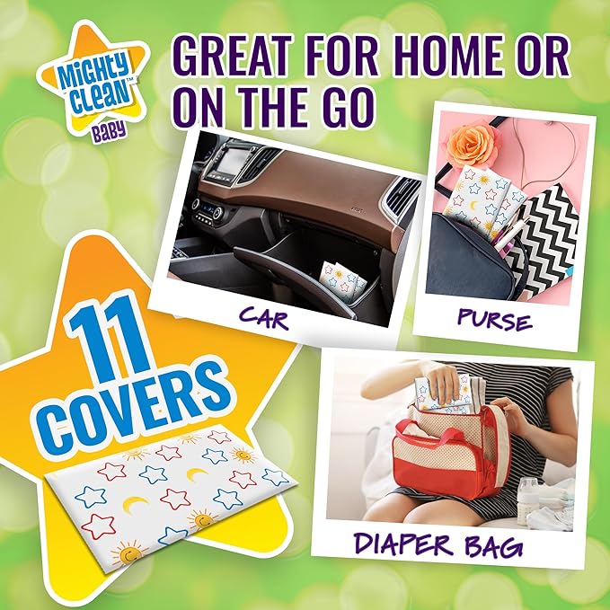 Toilet Seat Covers Disposable Value Pack - 22 Large Waterproof Potty Covers for Toddlers, Kids, and Adults by Mighty Clean Baby - 2 Packs of 11 Covers