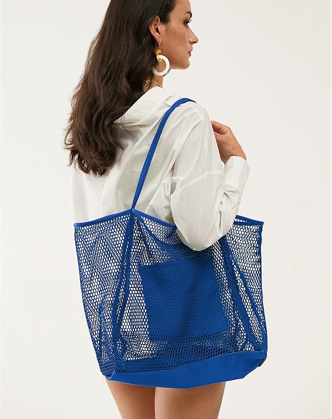 HOXIS Mesh Beach Tote Womens Shoulder Handbag